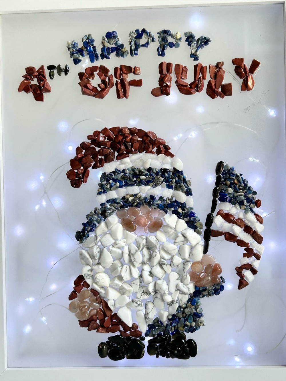 4th of July Gnome Crystal Chips Light Box